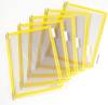 Sichttafel PVC m.Drahtrahmen ku.-ummantelt gelb DIN A4 reflexionsfrei 10St./Btl.