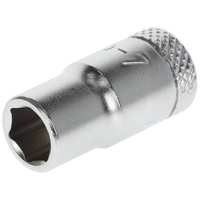 Metallische Stecknuss mit gerändeltem Griff, verwendet für Schraubenschlüssel.
