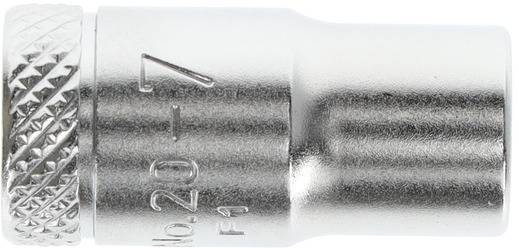 Metalladapter mit geriffeltem Rand, Aufschrift 'No. 20-1.7 F' sichtbar.