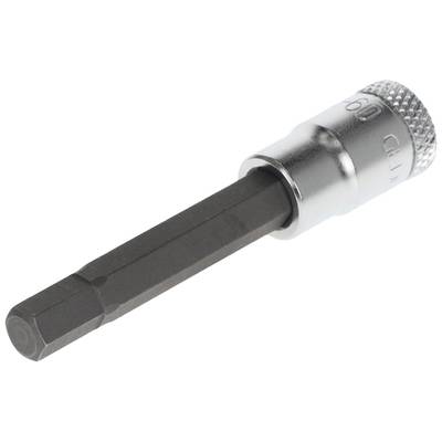 Ein Sechskant-Bit mit Metallhalterung, häufig verwendet für Schraubarbeiten, auf weißem Hintergrund.