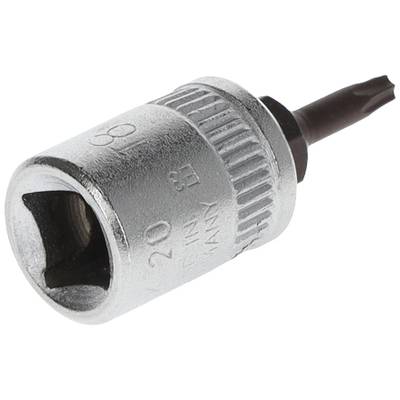 Metallbitschlüssel mit Rändelung, silberfarben, Größenstempel '8 3/20', geeignet zur Verwendung mit Stecknüssen oder als 9-mm-Schlüssel.