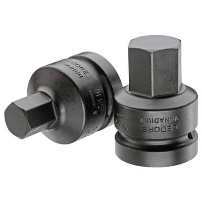 Set von zwei metallischen Schlagsteckschlüsseln mit sechskantigen Köpfen, mit Marke und Spezifikationen gekennzeichnet, für Anwendungen mit hoher Belastung.