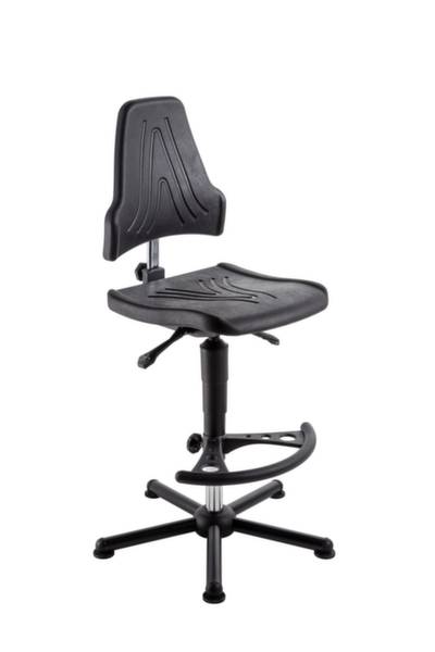ESD-Arbeitsdrehstuhl,Standardsitz schwarz,PU-Schaum,Sitz HxBxT 590-840x470x480mm,Fußstütze,Stahl-Fußkreuz,Gleiter-0