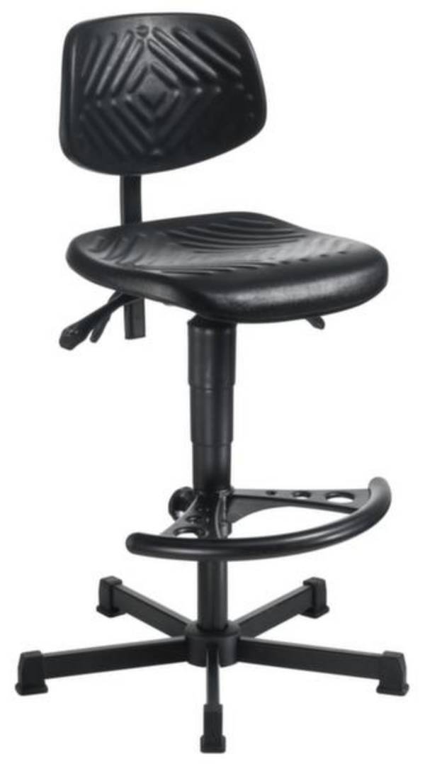 Arbeitsstuhl Pu-Schaum schwarz Sitzhöhe 580-820 mm mit Fußstütze - Artikel: 7830501413