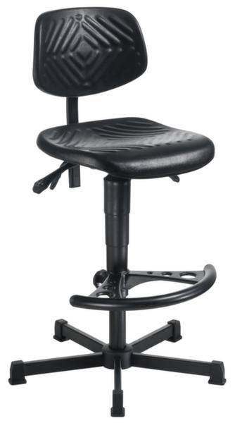 Arbeitsstuhl Pu-Schaum schwarz Sitzhöhe 580-820 mm mit Fußstütze - Artikel: 7830501413-0