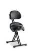 XXL-Stehhilfe,klappbar,Sattelsitz,Sitz Kunstleder schwarz,Sitz H 590-730mm,Rücken Kunstleder schwarz,Gestell RAL9005