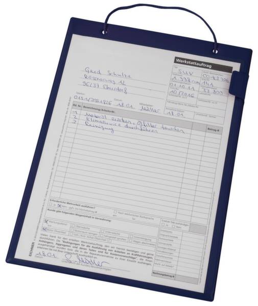 Auftragstasche m.Klettverschluss,Kordel u.Tasche DIN A4 blau VE 10 St.EICHNER-1