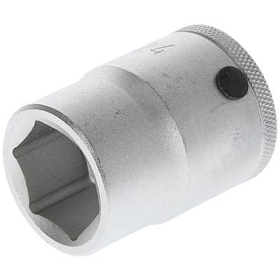 Metallschraubenschlüsselaufsatz, sechseckige Öffnung, silberne Farbe, zur Verwendung mit Bit-Schraubendrehern oder Ratschen.