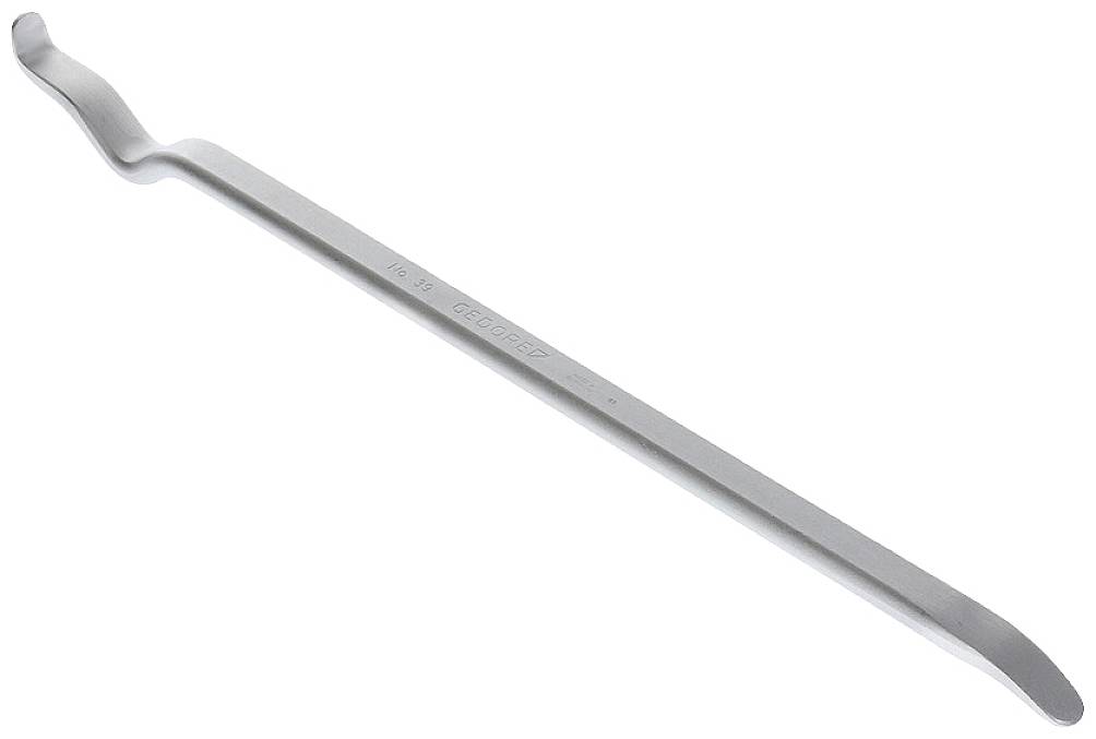Ein Metallhebelwerkzeug mit gebogenen Enden, häufig verwendet zum Entfernen von Nägeln oder Hebeln von Materialien.