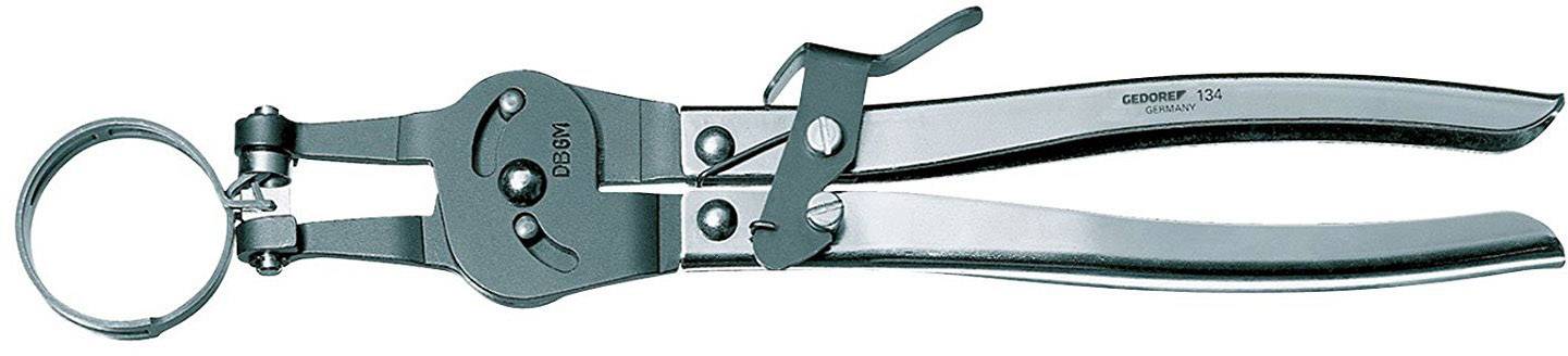 Zange mit justierbarem Spannmechanismus, geeignet für das Lösen von Federbandschellen in Automobilanwendungen.