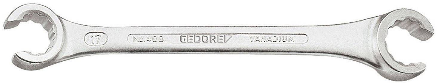 Ein doppelseitiger Schraubenschlüssel aus Metall mit der Aufschrift 'GEDORE', geeignet für Sechskantmuttern.