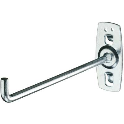 Metallhaken mit rechteckiger Halterung zur Wandmontage, geeignet zum Aufhängen von Gegenständen.