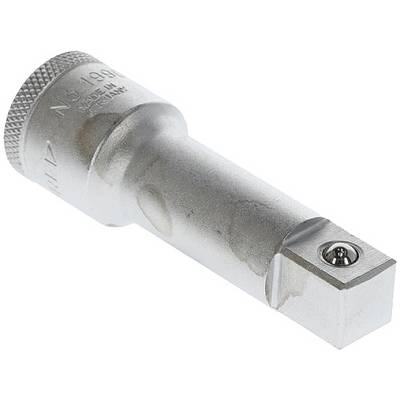 Ein silberner Spezialwerkzeugadapter mit gerändeltem Griff und rechteckiger Basis. Verwendet in Mechanik oder Maschinenbau.