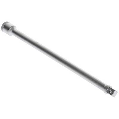 Ein silberner, verlängerter Schraubenschlüsselaufsatz aus Metall, der zum Erreichen schwer zugänglicher Schraubstellen dient.