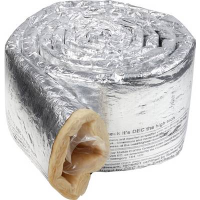 Eine Rolle silberner, reflektierender Isolierung aus Aluminiumfolie mit Schaumstoffkern. Geeignet für Wärmedämmung und Feuchtigkeitsschutz.