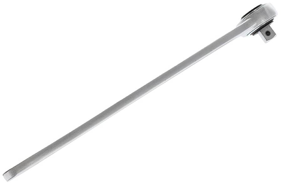 Langer Ratsche-Schlüssel mit schmalem Kopf und robustem Griff, geeignet für schwer zugängliche Stellen in technischen Anwendungen.