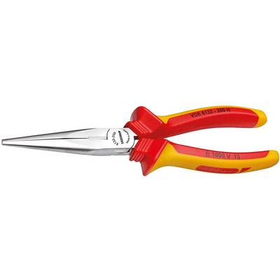 Eine rote und gelbe Spitzzange mit isolierten Griffen, geeignet für elektrische Arbeiten.