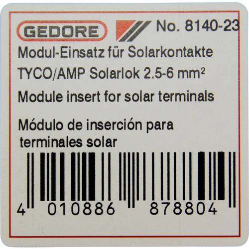 Thumbnail - Gedore 8140-23 2078082 Crimpeinsatz Solar-Steckverbinder 2.5 bis 6 mm²