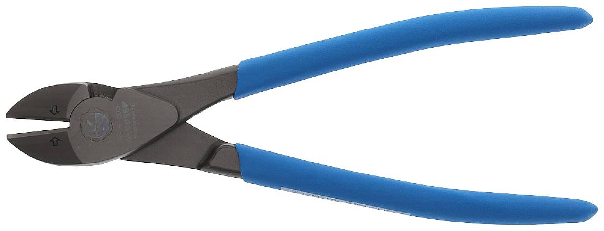 Seitenschneider mit blauen Griffen.