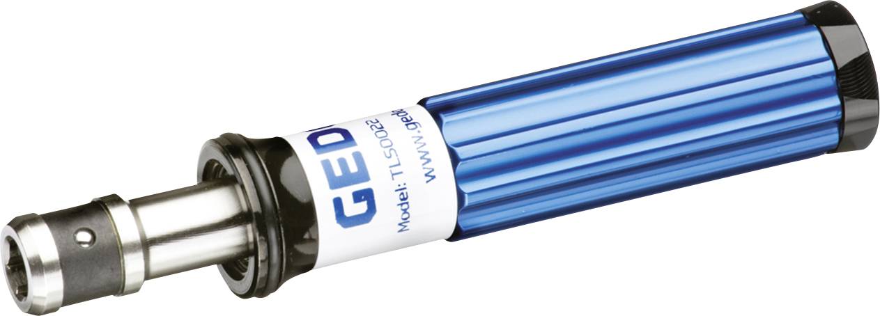 Blauer Drehmomentschlüssel mit silberner Spitze, Aufschrift 'GEDORE'.