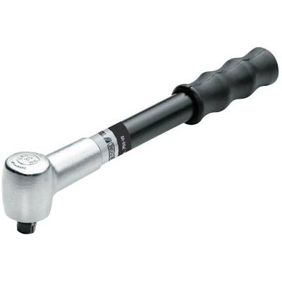 Ein Drehmomentschlüssel mit schwarzem Griff und silbernem Kopf auf weißem Hintergrund.