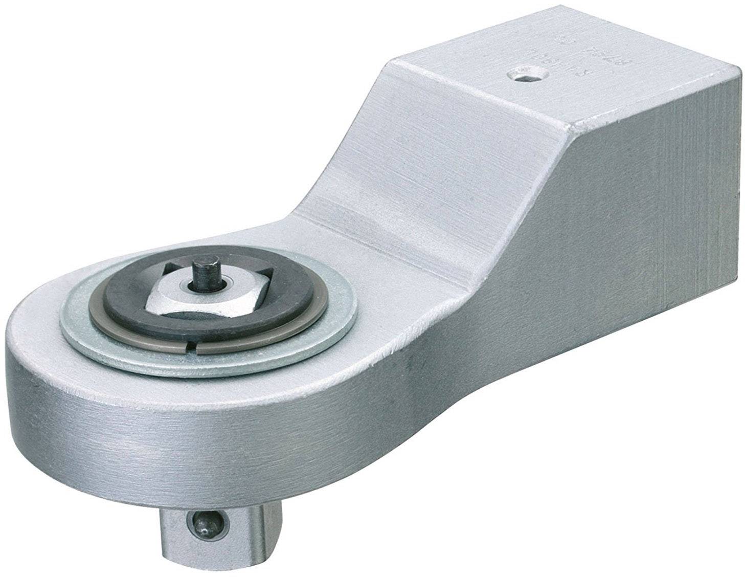 Metallisches Scharnierteil in L-Form mit runder Basis und Loch zur Befestigung.