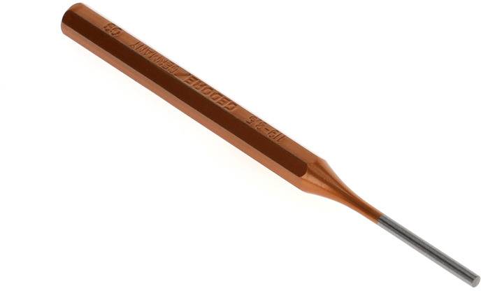 Ein langer, orangefarbener Schraubendreher aus Kunststoff mit der Aufschrift '5-1241', liegt flach auf einer weißen Oberfläche.