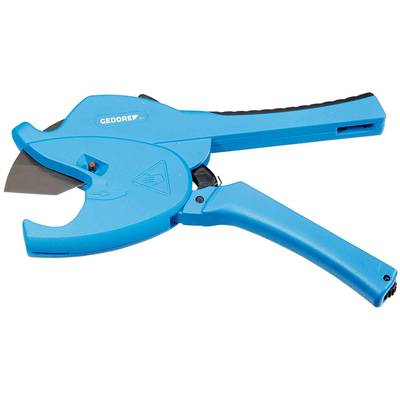 Blaue Rohrschere für Kunststoffrohre mit ergonomischem Griff und scharfer Klinge. Ideal für präzise Schnitte in Installationen.