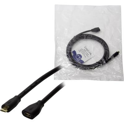 Ein HDMI-Kabel mit goldenen Anschlüssen, in einer durchsichtigen Verpackung mit dem Label 'LogiLink'.