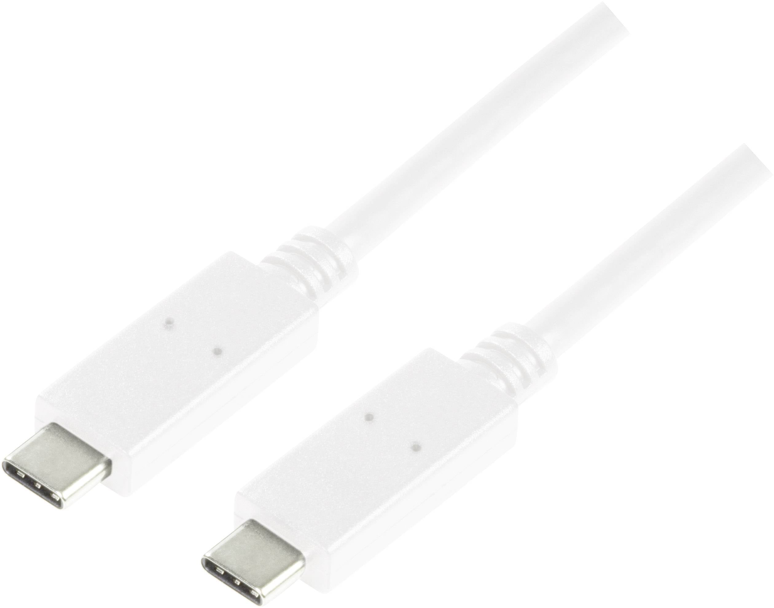 LogiLink USB-Kabel USB 3.2 Gen1 USB-C® Stecker, USB-C® Stecker 1.00 m Weiß CU0131