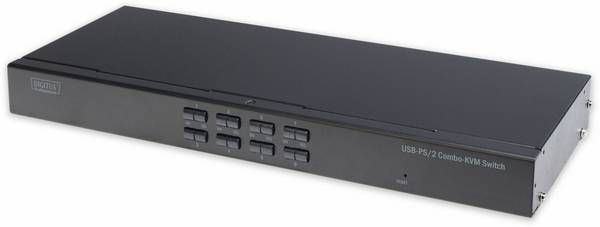 Digitus DIGITUS - USB-PS/2 Combo-KVM-Switch 8 Port KVM-Umschalter VGA PS/2, USB 1280 x 1024 Pixel, 1920 x 1200 Pixel