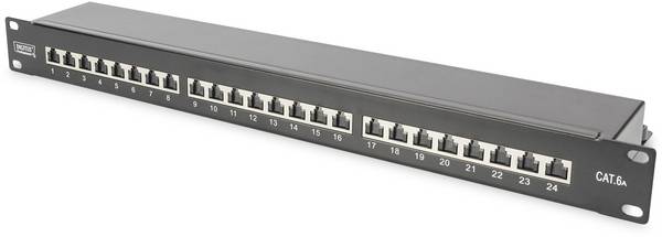 Digitus DIGITUS - CAT 6A, Klasse EA Patch Panel, geschirmt 24 Port Netzwerk-Patchpanel 483 mm (19") CAT 6a, CAT 6a (Rohkabel CAT 7) 1 HE Mehrfarbig Bestückt