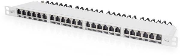 Digitus DIGITUS - CAT 6A, Klasse EA High Density Patch Panel, geschirmt 24 Port Netzwerk-Patchpanel 483 mm (19") CAT 6a, CAT 6a (Rohkabel CAT 7) 0.5 HE Mehrfarbig Bestückt