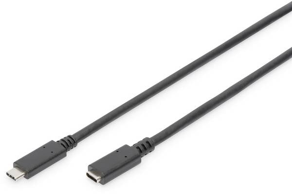Digitus USB-Kabel USB 3.2 Gen1 USB-C® Stecker, USB-C® Buchse 0.70 m Schwarz beidseitig verwendbarer Stecker AK-300210-007-S