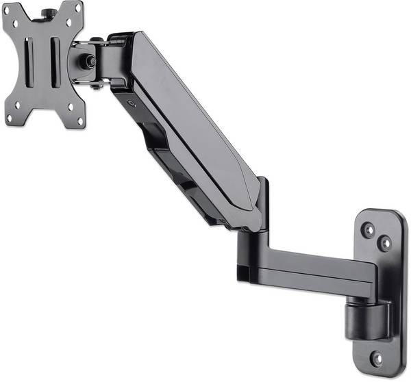 Manhattan TV & Monitor Mount, Wall, Spring Arm, 1 screen, Screen Sizes: 17-32", Black, VESA 75x75 to 100x100mm, Max 8kg,