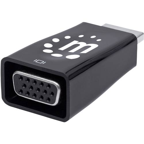 Thumbnail - Manhattan HDMI auf VGA-Mikrokonverter, HDMI-Stecker auf VGA-Buchse mit Audio, optionaler USB Micro B-Stromport, schwarz