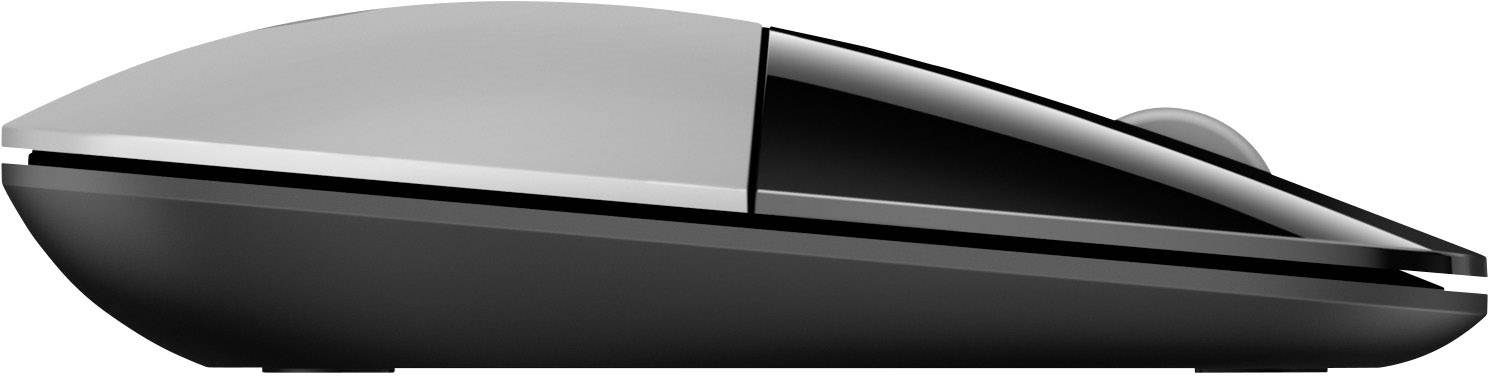 Kabellose Computermaus mit schlankem, modernem Design, seitlich gezeigt.