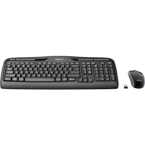 Logitech MK330 Funk Tastatur, Maus-Set Multimediatasten US-Englisch, QWERTY Schwarz
