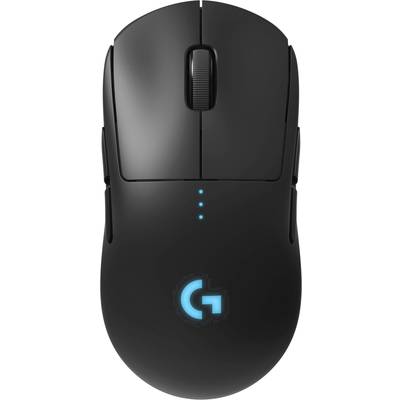Logitech Gaming G Pro Gaming-Maus Funk Optisch Schwarz 6 Tasten 16000 dpi Beleuchtet, Austauschbare Seitenteile, Abnehmb