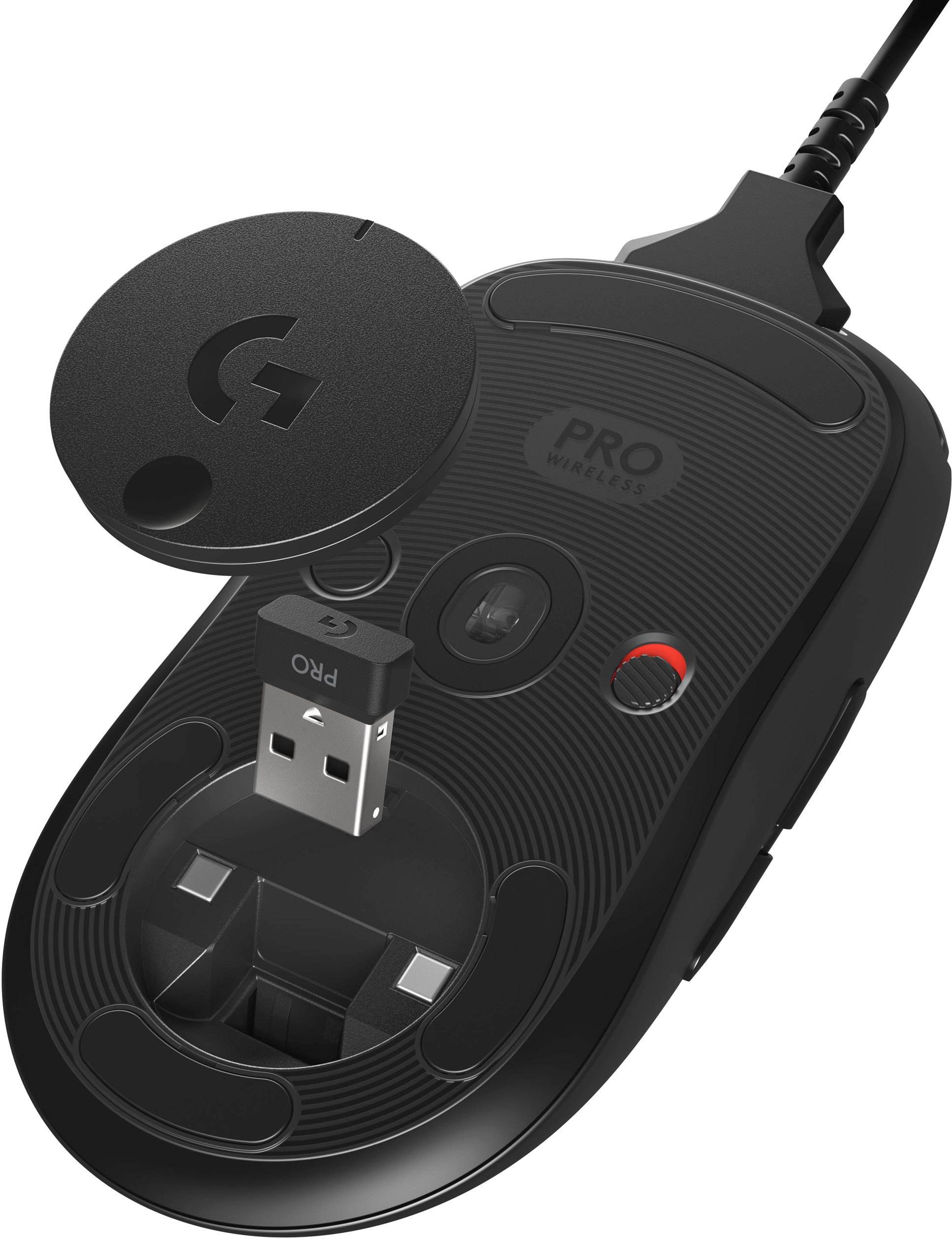 Logitech Gaming G Pro Gaming-Maus Funk Optisch Schwarz 6 Tasten 16000 dpi Beleuchtet, Austauschbare Seitenteile, Abnehmb-1