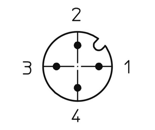 Lutronic 1237 Sensor-/Aktor-Einbausteckverbinder M12 Stecker, Einbau 0.50 m Polzahl Sensoren: 4 1 St.
