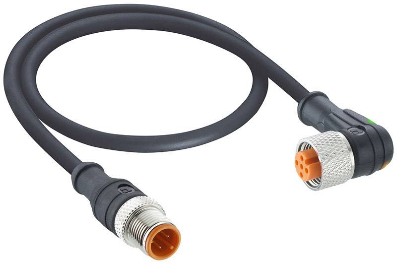 LUTRONIC 1162 Sensor-/Aktor-Anschlussleitung M12 Stecker, gerade, Buchse, gewinkelt 5 m Polzahl