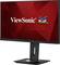 Ein Computerbildschirm der Marke 'ViewSonic' mit drei bunten Vögeln im Logo auf einem roten Hintergrund.