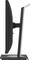 Seitenansicht eines schlanken Computermonitors mit rechteckigem Standfuß und leicht gebogenem Bildschirm.