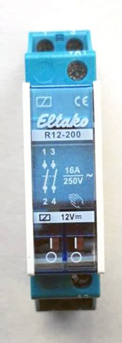 Eltako R12-200-12V DC Schakelrelais Nominale spanning: 12 V Schakelstroom (max.): 8 A 2x NO 1 stuk(s) afbeelding