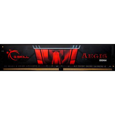 'G.Skill Aegis DDR4 RAM-Modul', schwarzes PCB mit rotem Muster und Logo. Geeignet für Hochleistungs-Computing.