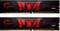 'Foto von zwei G.SKILL Aegis DDR4-RAM-Riegeln mit rot-schwarzem Design und Logo. Geeignet für Desktop-Computer.'