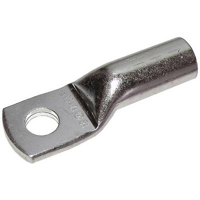 Metallischer Kabelschuh mit einem Befestigungsloch, verwendet zum Anschluss von elektrischen Kabeln an Klemmen.