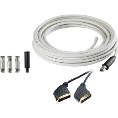 Renkforce Antennen, SAT Anschlusskabel [1x F-Stecker, HDMI-Stecker - 1x F-Stecker, HDMI-Stecker]    Schwarz, Weiß