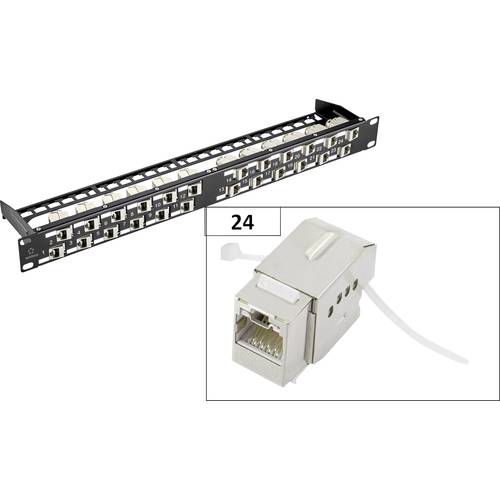 Renkforce KS10 24 Port Netzwerk-Patchpanel 483 mm (19) CAT 6a 1 HE Bestückt